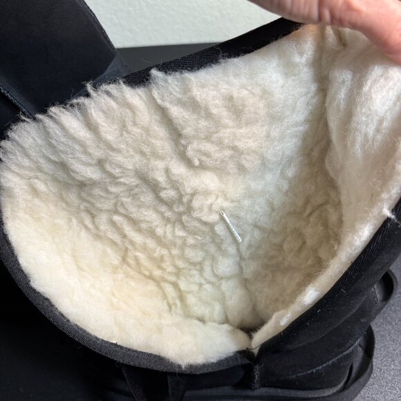 Black EMU Australia Merino Wool Lined Ribbon Boot sz 8 - Picture 7 of 9